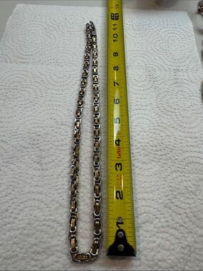 Source Unknown Two-Tone Silver and Gold Men's Chain Necklace